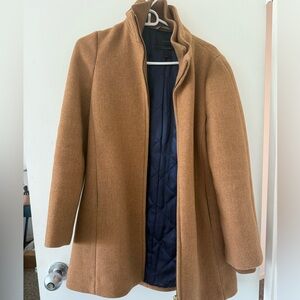 J. Crew Italian Wool Coat with Blue Lining